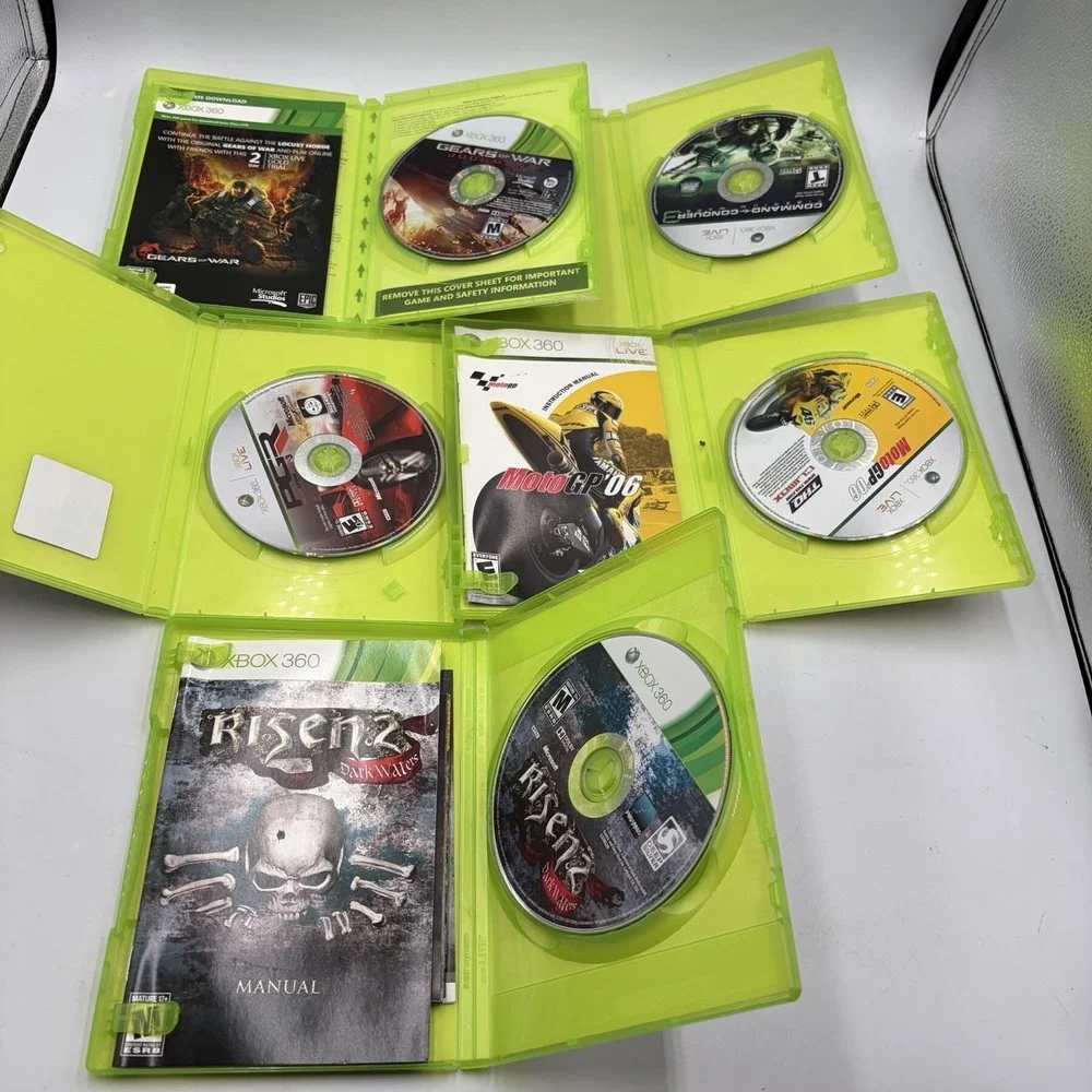 Xbox 360 5 Games Gears Of War Judgment Pgr3 Moto Gp'06 Risen 2 Command & Conquer